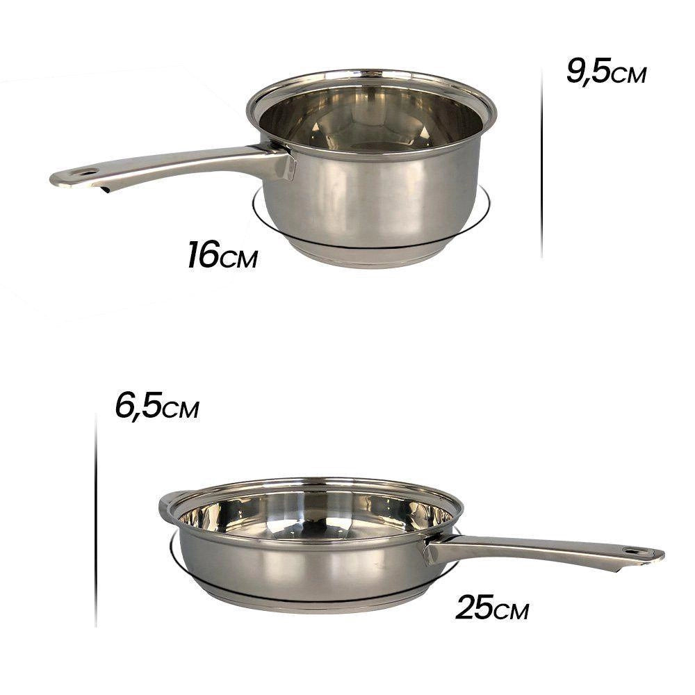 Conjunto de Panelas Inox - 5 Peças