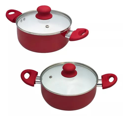 Conjunto De Panelas Antiaderente Revestimento Cerâmico