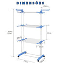 Varal vertical triplo com rodinhas