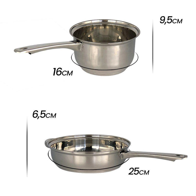 Conjunto de Panelas Inox - 5 Peças