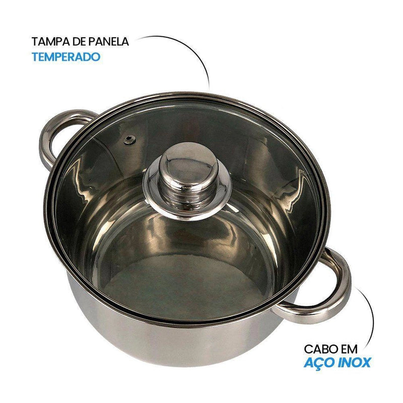 Conjunto de Panelas Inox - 5 Peças