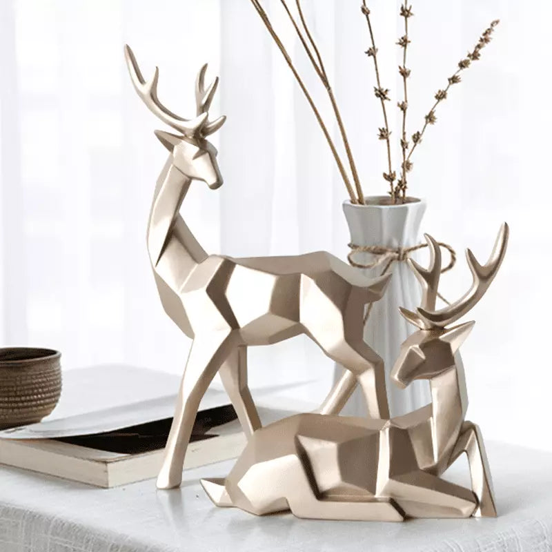 Decoração de Mesa Estátua Cervo 2 Peças em Resina